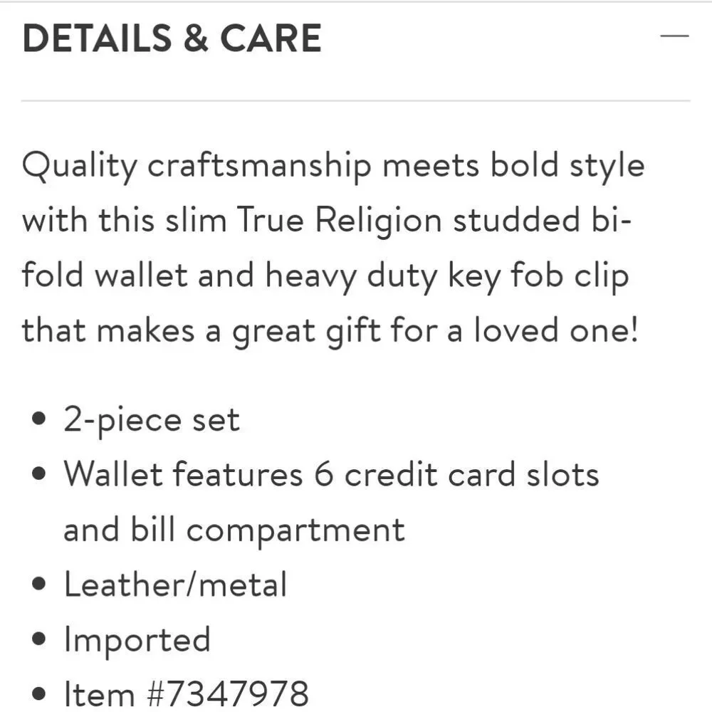 True Religion Colby Wallet/Key Fob Giftset